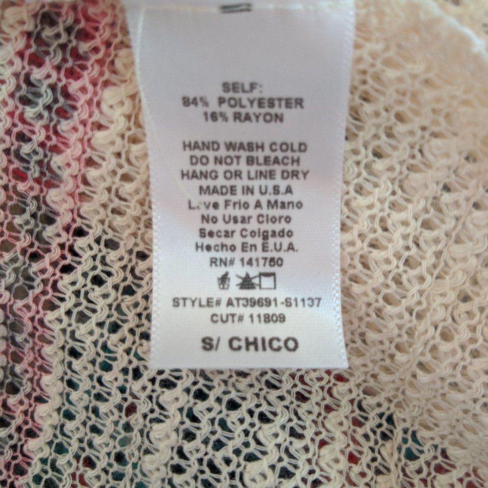 Orange Creek Womens SMALL Boho Gypsy Tassel Shawl w Pink and Gray Paisley Design - Picture 7 of 7